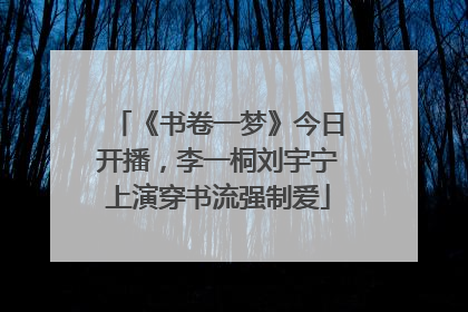 《书卷一梦》今日开播，李一桐刘宇宁上演穿书流强制爱