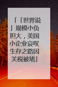 「世界说」规模小负担大，美国小企业哀叹生存之路因关税被堵