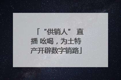 “供销人” 直播 吆喝，为土特产开辟数字销路