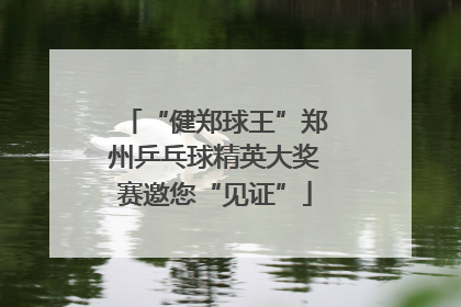 “健郑球王”郑州乒乓球精英大奖赛邀您“见证”