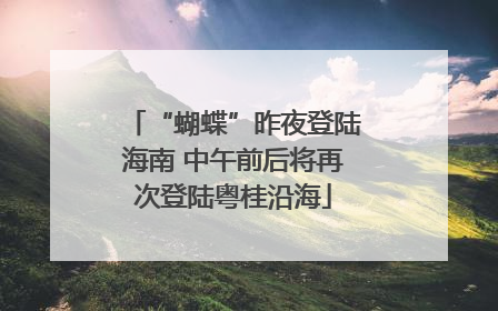 “蝴蝶”昨夜登陆海南 中午前后将再次登陆粤桂沿海