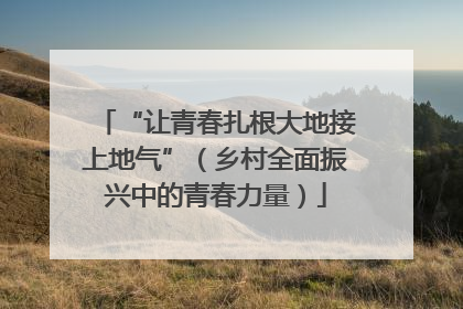 “让青春扎根大地接上地气”（乡村全面振兴中的青春力量）