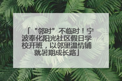“邻时”不临时！宁波奉化阳光社区假日学校开班，以邻里温情铺就暑期成长路