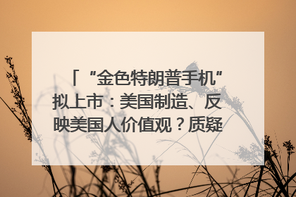 “金色特朗普手机”拟上市：美国制造、反映美国人价值观？质疑者：像天方夜谭