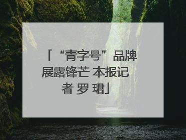 “青字号”品牌展露锋芒 本报记者 罗 珺