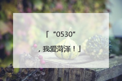 “0530”，我爱菏泽！