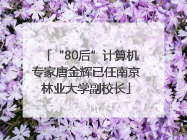 “80后”计算机专家唐金辉已任南京林业大学副校长