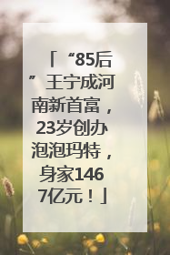 “85后”王宁成河南新首富，23岁创办泡泡玛特，身家1467亿元！