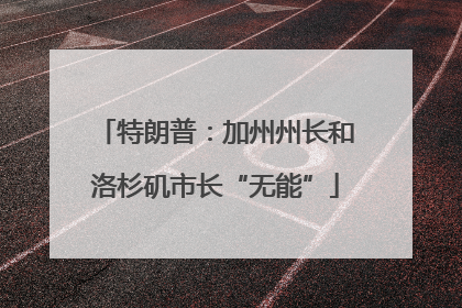 特朗普：加州州长和洛杉矶市长“无能”