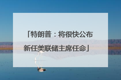 特朗普：将很快公布新任美联储主席任命