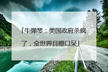 牛弹琴：美国政府杀疯了，全世界目瞪口呆