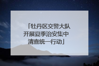 牡丹区交警大队开展夏季治安集中清查统一行动