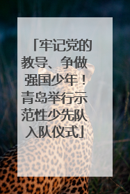 牢记党的教导、争做强国少年！青岛举行示范性少先队入队仪式