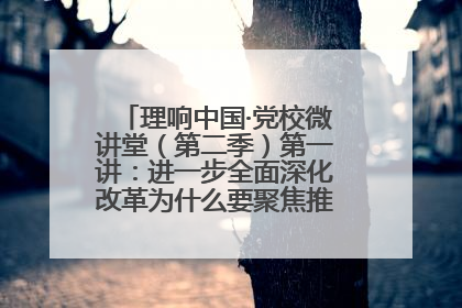 理响中国·党校微讲堂（第二季）第一讲：进一步全面深化改革为什么要聚焦推进中国式现代化