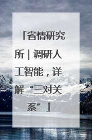 省情研究所｜调研人工智能，详解“三对关系”