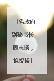 省政府副秘书长周志扬，拟提拔