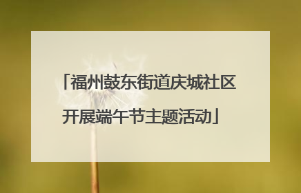 福州鼓东街道庆城社区开展端午节主题活动