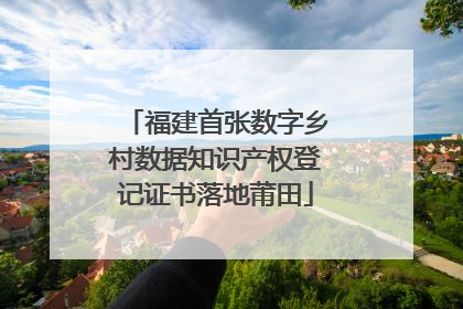福建首张数字乡村数据知识产权登记证书落地莆田