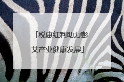 税惠红利助力彭艾产业健康发展