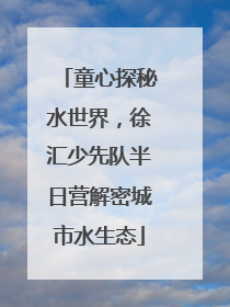 童心探秘水世界，徐汇少先队半日营解密城市水生态