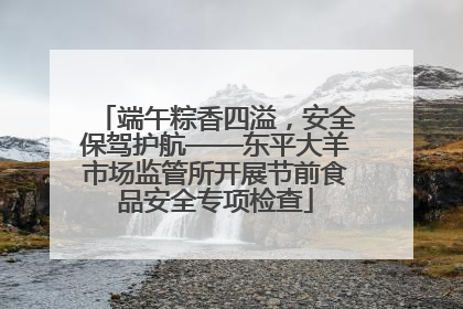 端午粽香四溢，安全保驾护航——东平大羊市场监管所开展节前食品安全专项检查