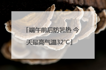 端午前后防暑热 今天最高气温32℃