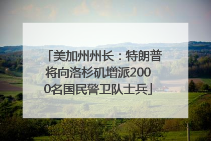 美加州州长：特朗普将向洛杉矶增派2000名国民警卫队士兵
