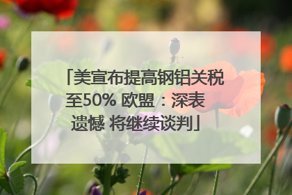 美宣布提高钢铝关税至50% 欧盟：深表遗憾 将继续谈判