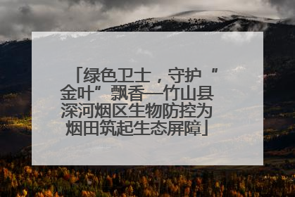 绿色卫士，守护“金叶”飘香—竹山县深河烟区生物防控为烟田筑起生态屏障