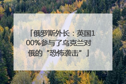 俄罗斯外长：英国100%参与了乌克兰对俄的“恐怖袭击”