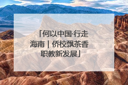 何以中国·行走海南｜侨校飘茶香 职教新发展