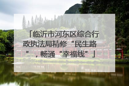 临沂市河东区综合行政执法局精修“民生路”，畅通“幸福线”