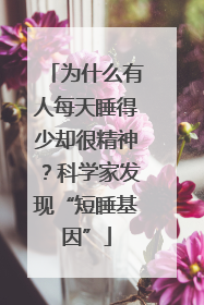 为什么有人每天睡得少却很精神？科学家发现“短睡基因”
