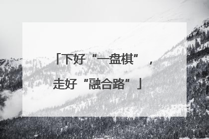 下好“一盘棋”，走好“融合路”