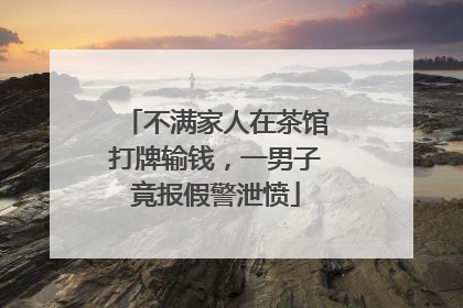 不满家人在茶馆打牌输钱，一男子竟报假警泄愤