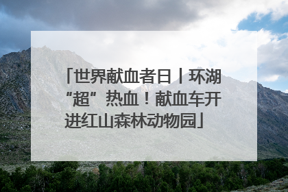 世界献血者日丨环湖“超”热血！献血车开进红山森林动物园