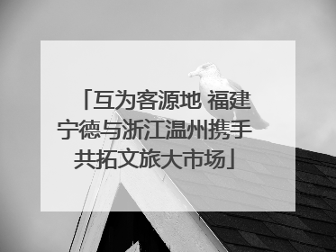 互为客源地 福建宁德与浙江温州携手共拓文旅大市场