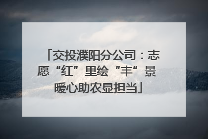 交投濮阳分公司：志愿“红”里绘“丰”景 暖心助农显担当