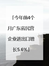 今年前4个月广东省民营企业进出口增长5.6%