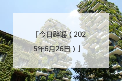 今日辟谣（2025年6月26日）