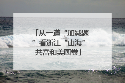从一道“加减题”看浙江“山海”共富和美画卷
