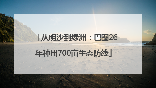 从明沙到绿洲：巴图26年种出700亩生态防线