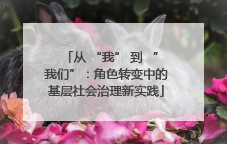 从 “我” 到 “我们”：角色转变中的基层社会治理新实践