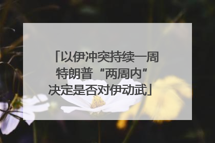 以伊冲突持续一周 特朗普“两周内”决定是否对伊动武