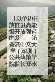 以单边开放推进高能级开放强省建设——访香港中文大学（深圳）公共政策学院院长郑永年