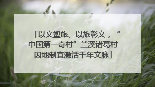 以文塑旅、以旅彰文，“中国第一奇村”兰溪诸葛村因地制宜激活千年文脉