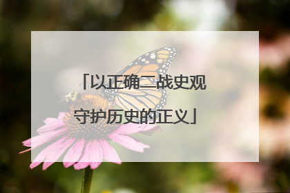 以正确二战史观守护历史的正义