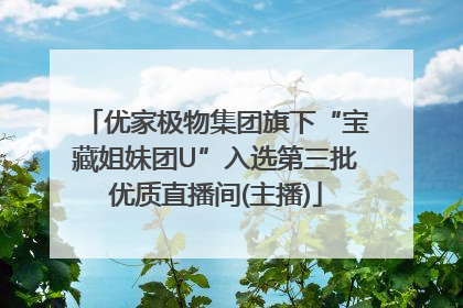 优家极物集团旗下“宝藏姐妹团U”入选第三批优质直播间(主播)