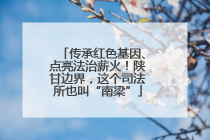 传承红色基因、点亮法治薪火！陕甘边界，这个司法所也叫“南梁”