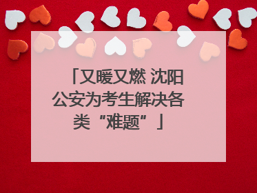 又暖又燃 沈阳公安为考生解决各类“难题”